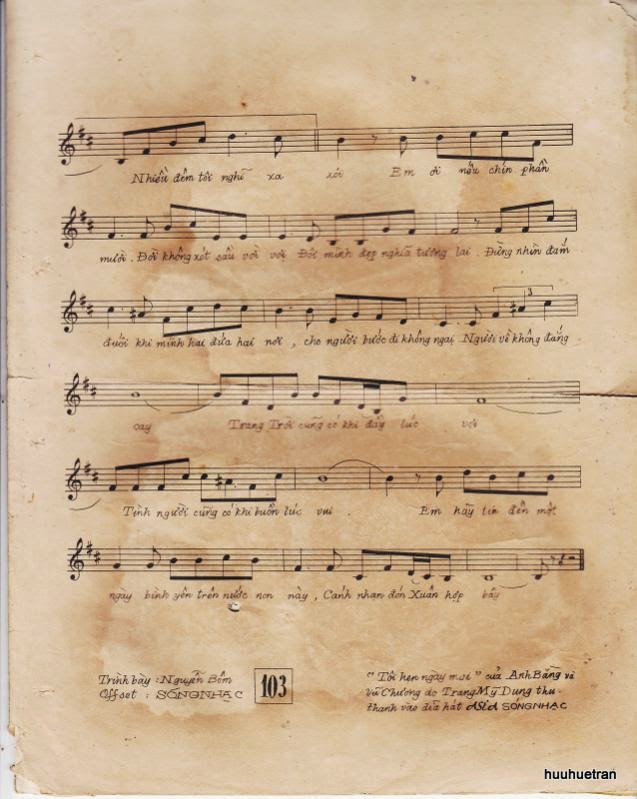 Sheet nhạc Tôi hẹn ngày mai - Trang 3