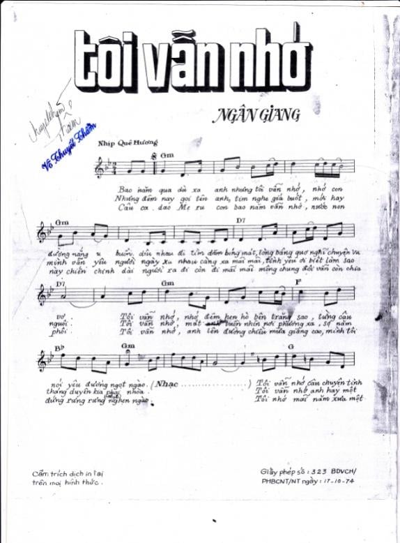 Sheet nhạc Tôi vẫn nhớ - Trang 2