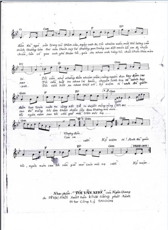 Sheet nhạc Tôi vẫn nhớ - Trang 3
