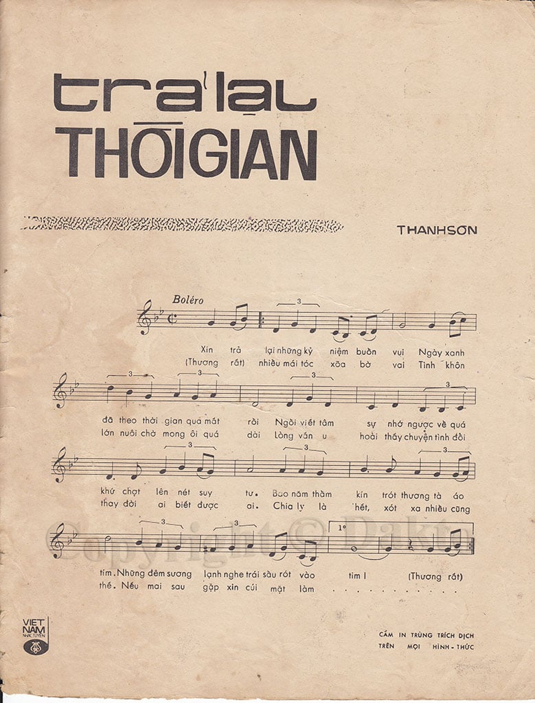 Sheet nhạc Trả lại thời gian - Trang 2