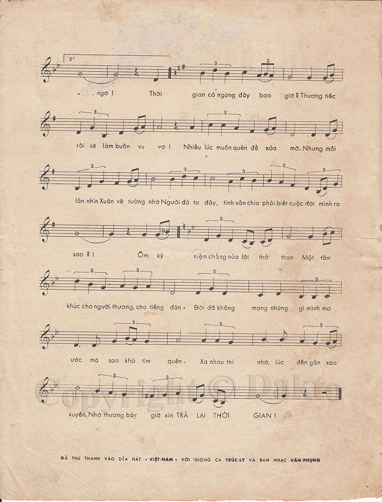 Sheet nhạc Trả lại thời gian - Trang 3