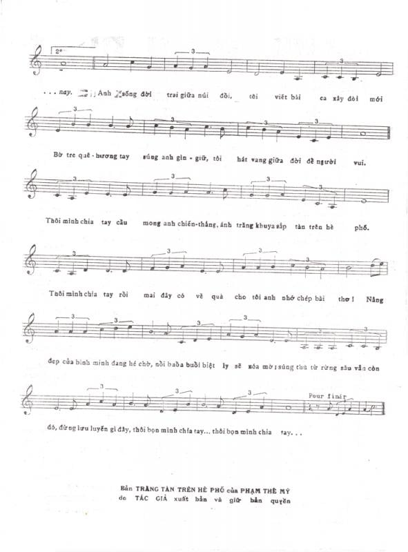 Sheet nhạc Trăng tàn trên hè phố - Trang 3
