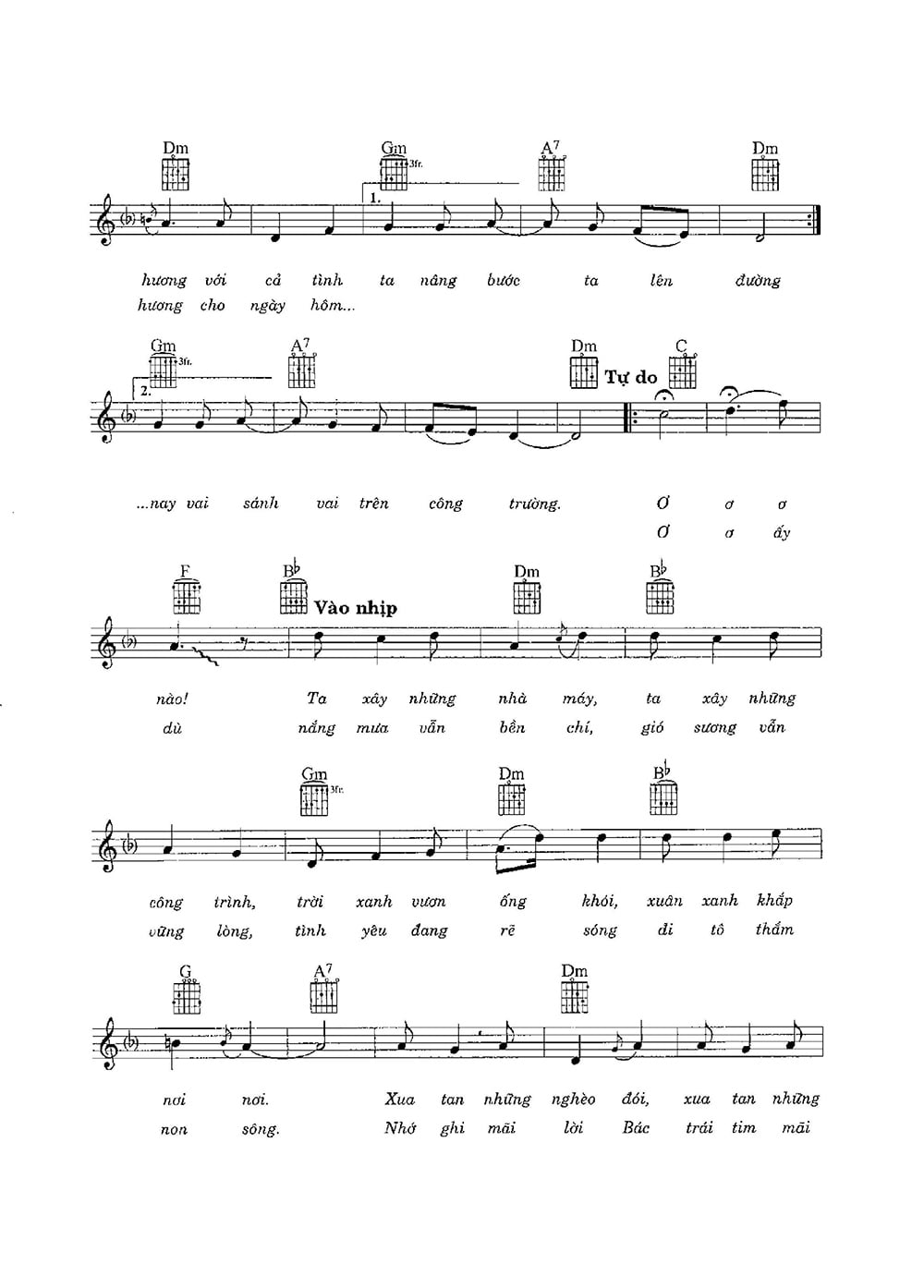 Sheet nhạc Trên công trường rộn tiếng ca - Trang 2