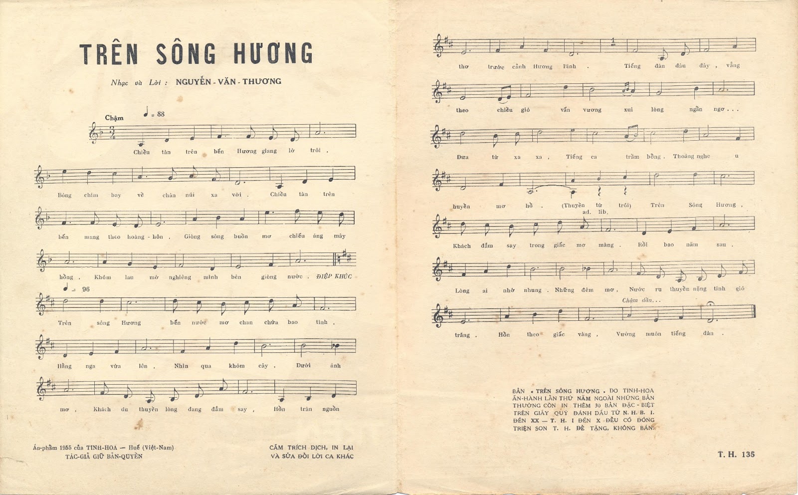 Sheet nhạc Trên sông Hương - Trang 2