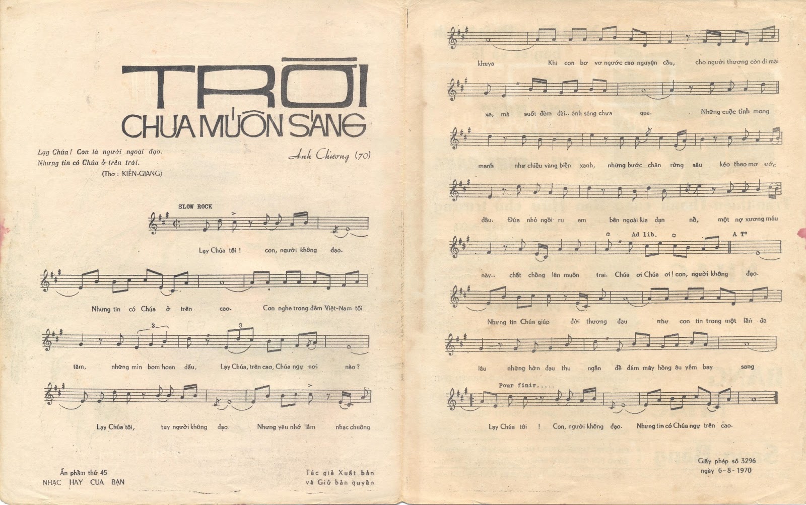 Sheet nhạc Trời chưa muốn sáng - Trang 2