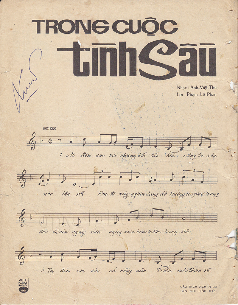 Sheet nhạc Trong cuộc tình sầu - Trang 1