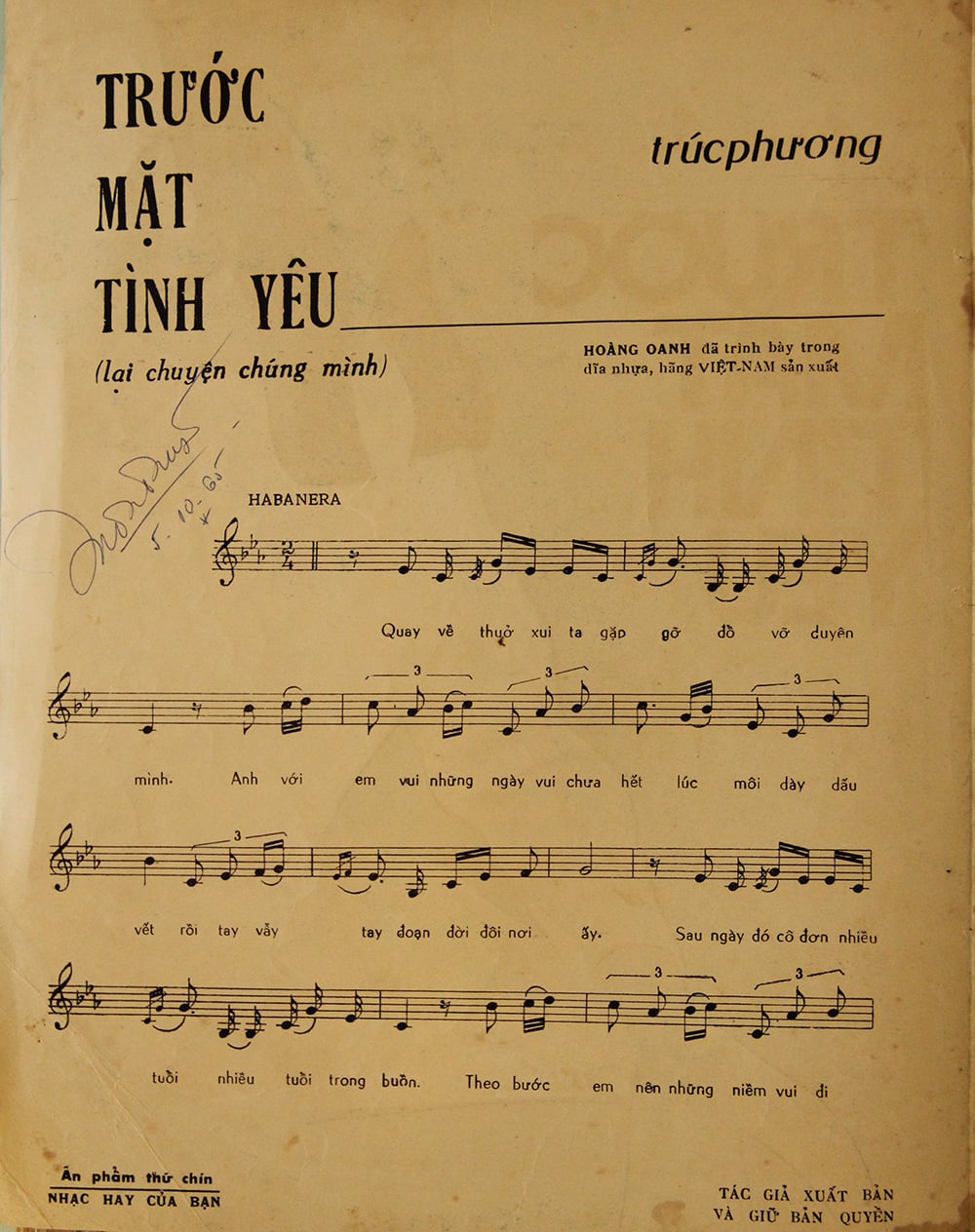 Sheet nhạc Trước mặt tình yêu - Trang 2