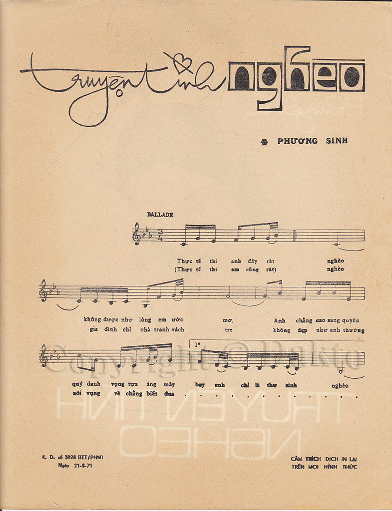 Sheet nhạc Chuyện tình nghèo - Trang 2