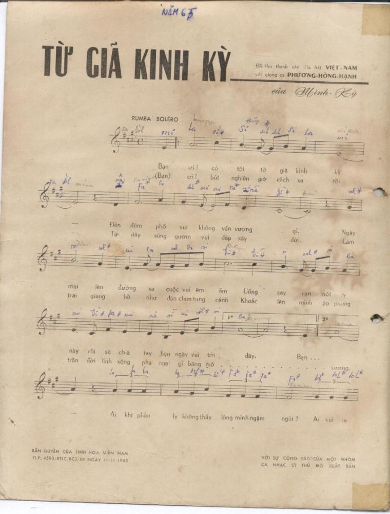 Sheet nhạc Từ giã kinh kỳ - Trang 2