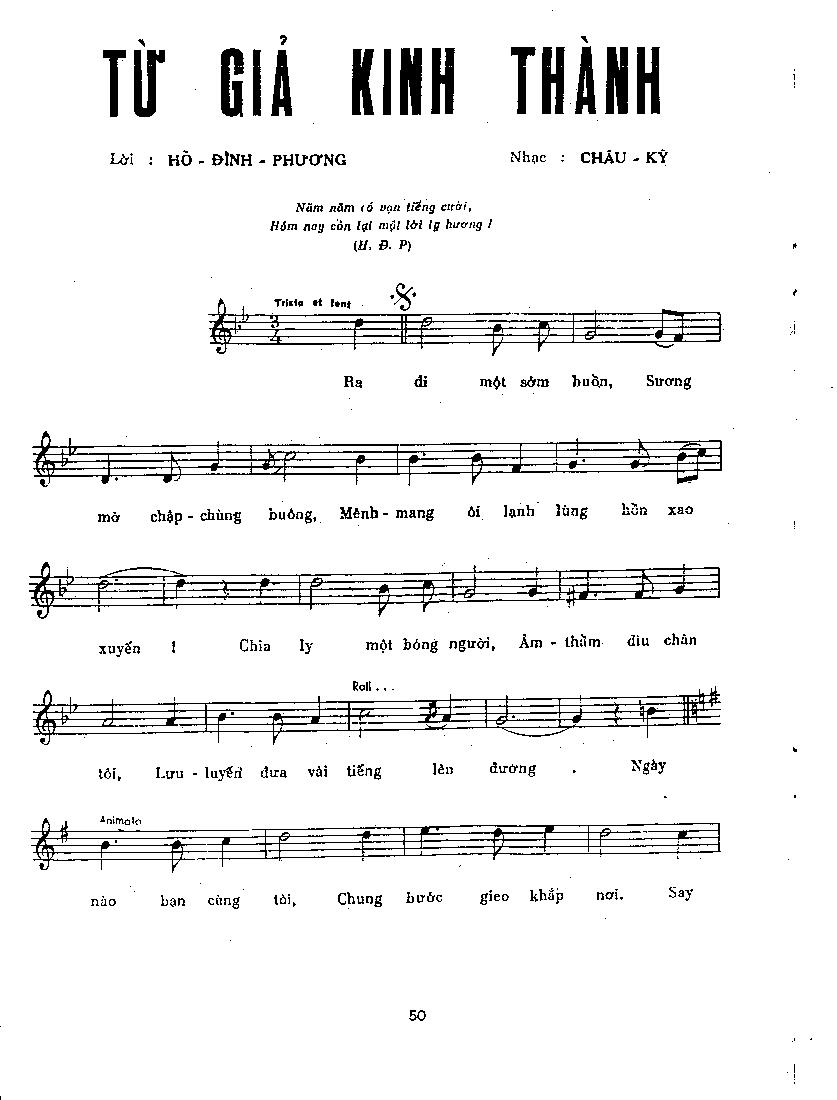 Sheet nhạc Từ giã kinh thành - Trang 3