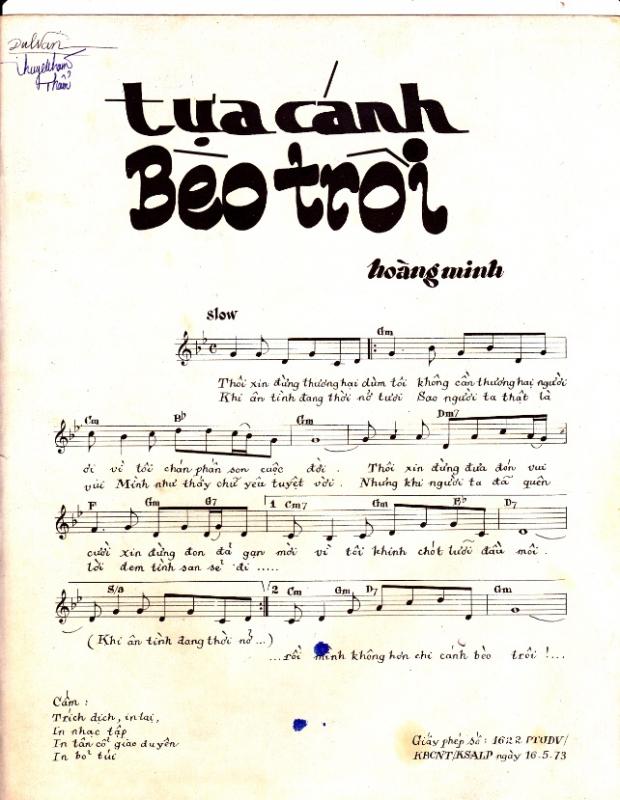 Sheet nhạc Tựa cánh bèo trôi - Trang 2