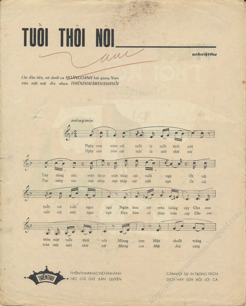 Sheet nhạc Tuổi thôi nôi - Trang 2