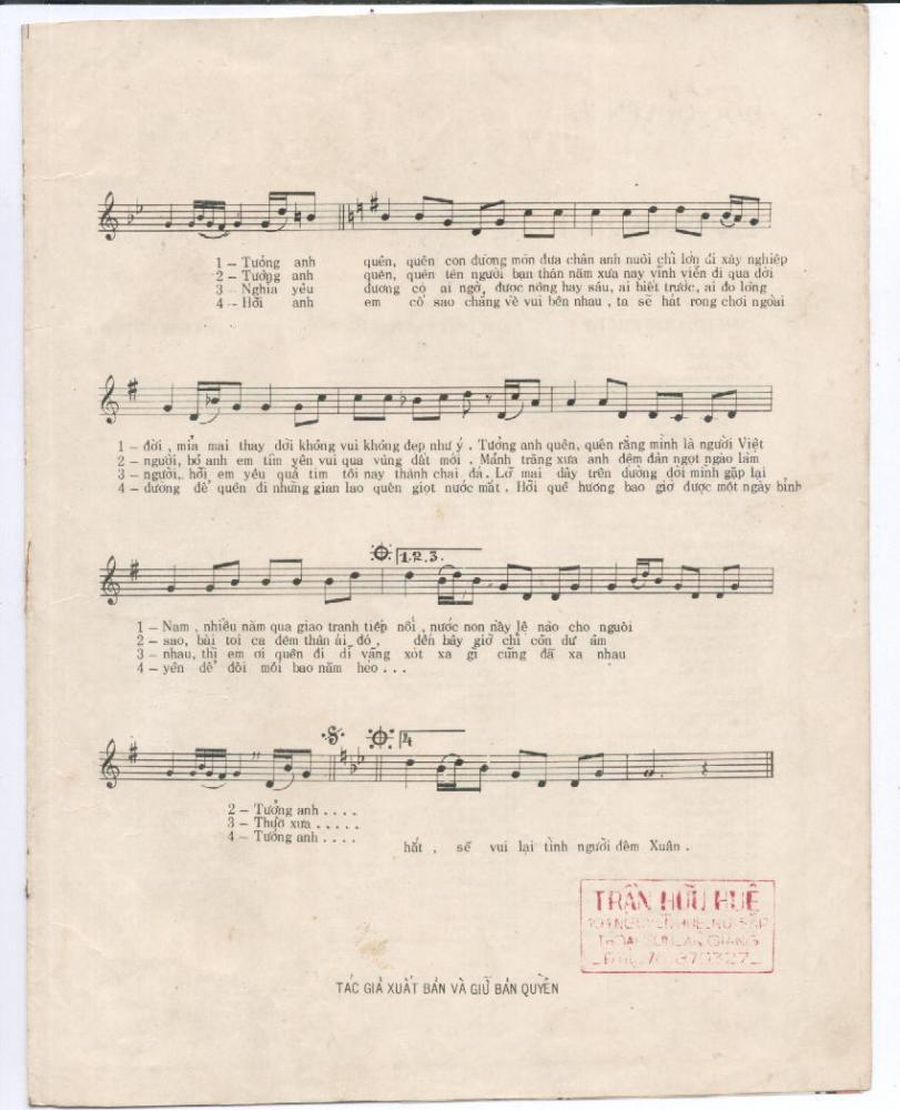 Sheet nhạc Tưởng anh quên - Trang 3