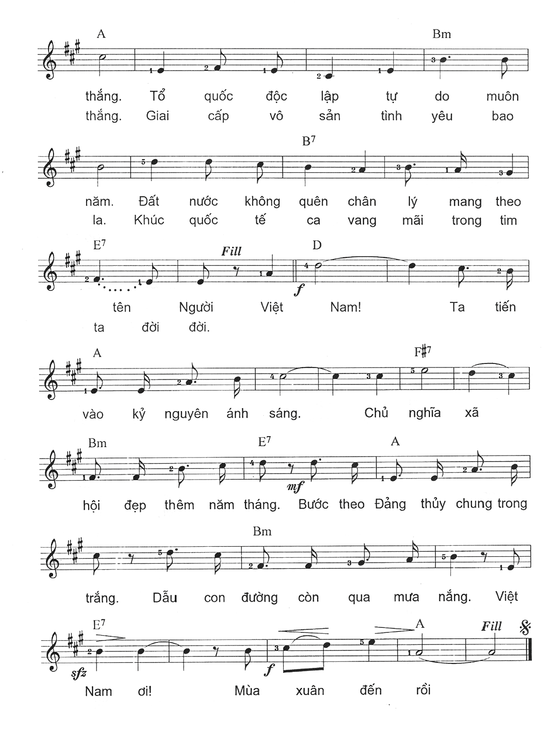 Sheet nhạc Việt Nam ơi mùa xuân đến rồi - Trang 2