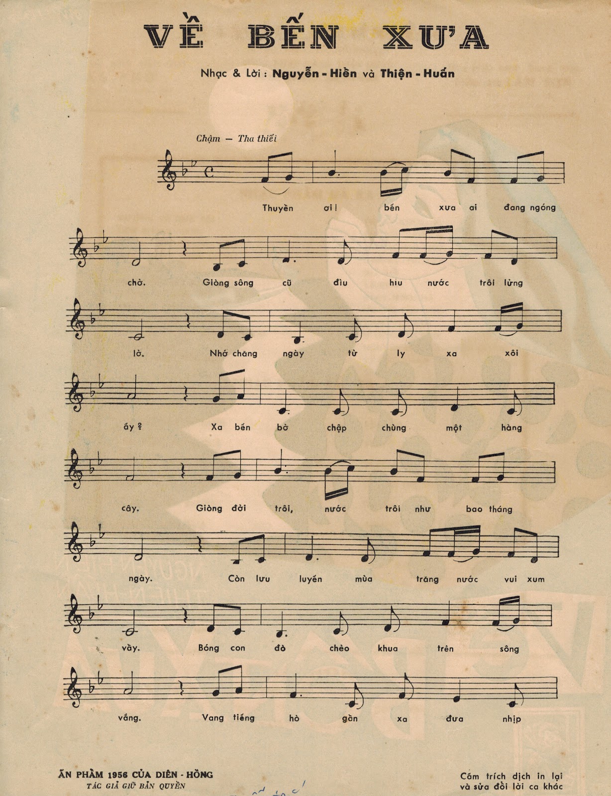 Sheet nhạc Về bến xưa - Trang 2