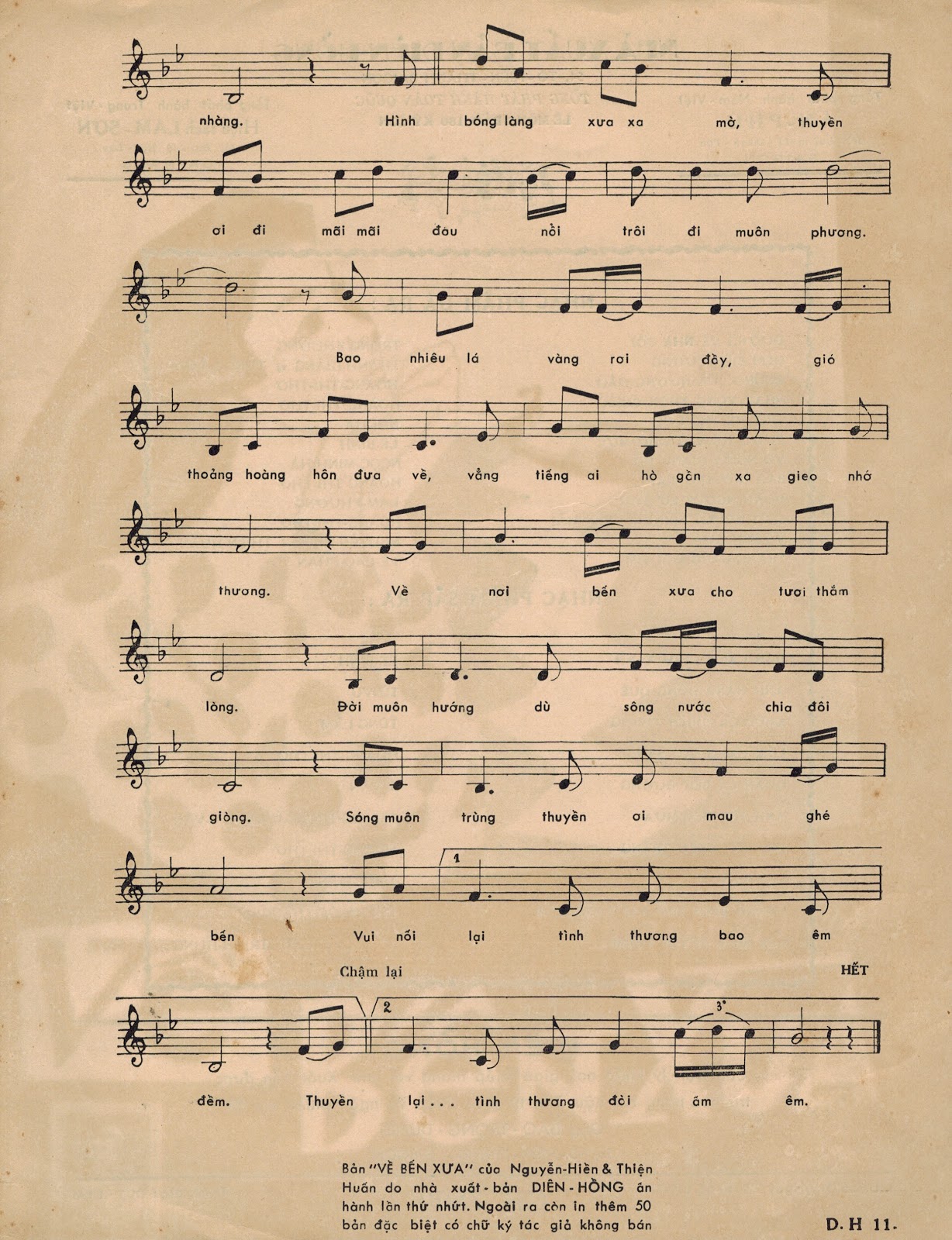 Sheet nhạc Về bến xưa - Trang 3