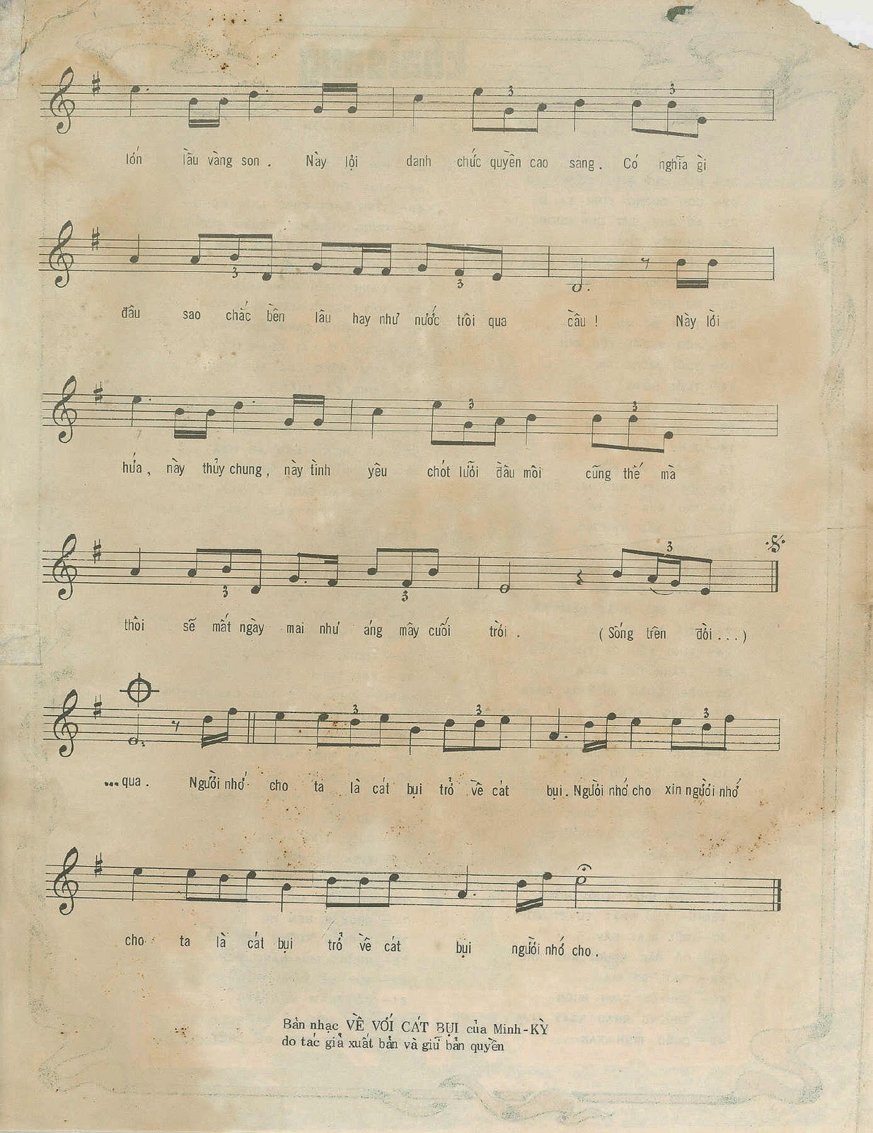 Sheet nhạc Trở về cát bụi - Trang 3