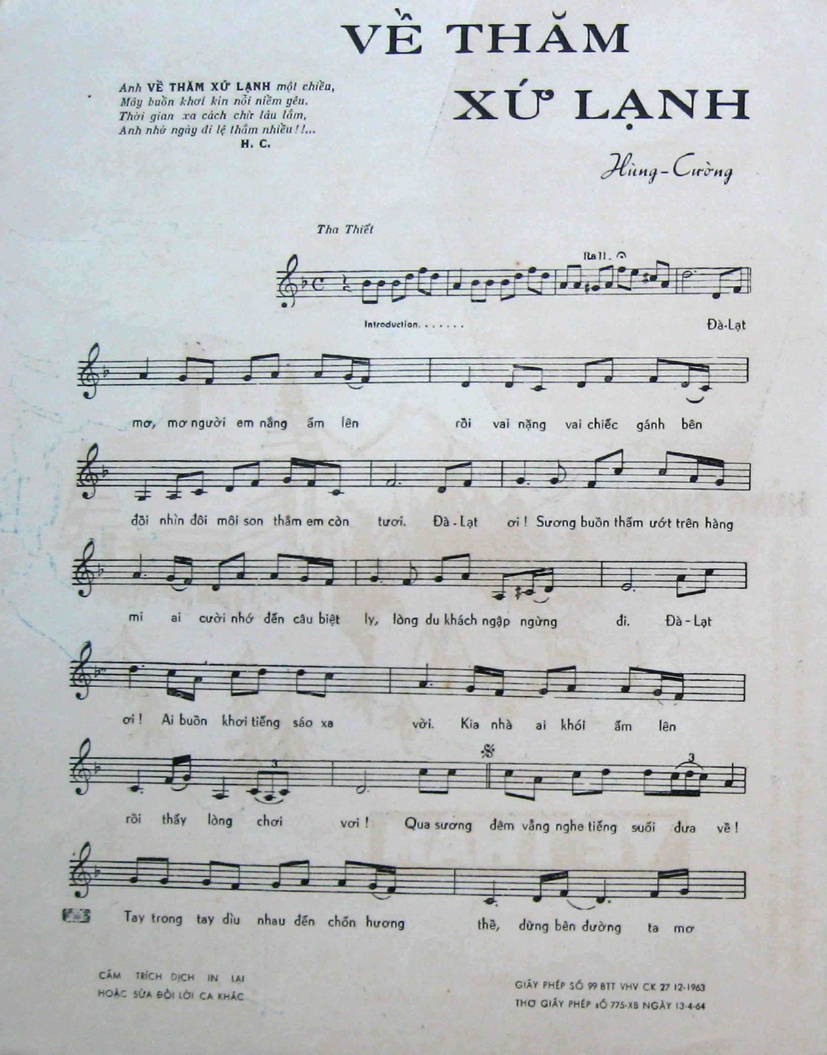 Sheet nhạc Về thăm xứ lạnh - Trang 2