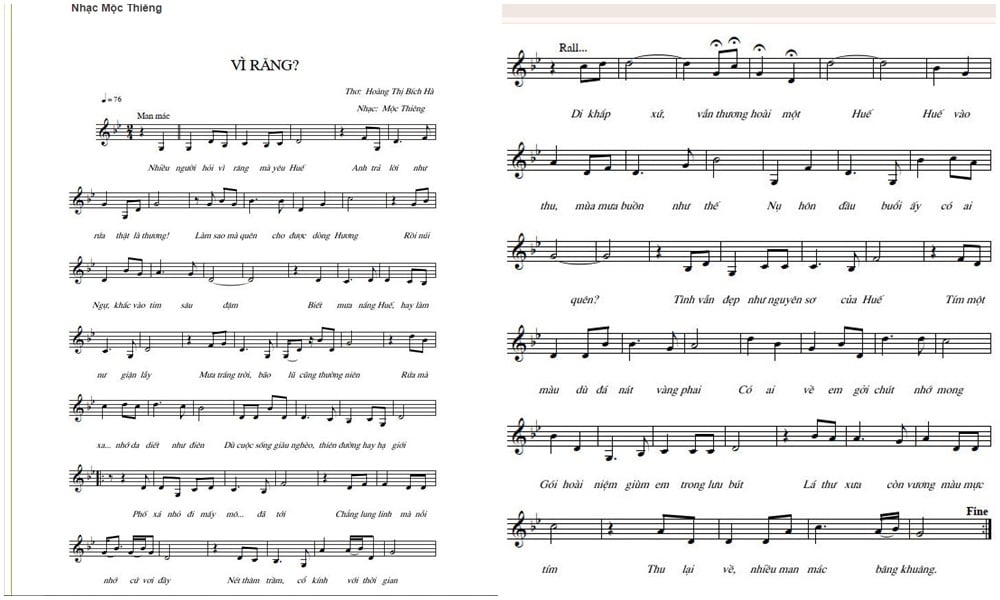 Sheet nhạc Vì răng? - Trang 1