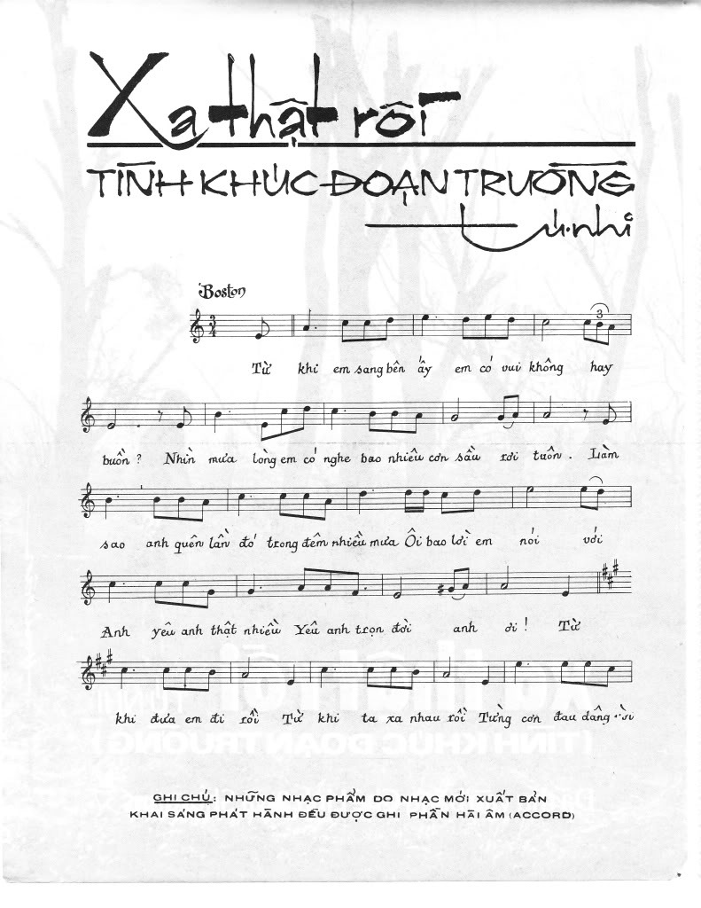Sheet nhạc Tình khúc đoạn trường - Trang 2