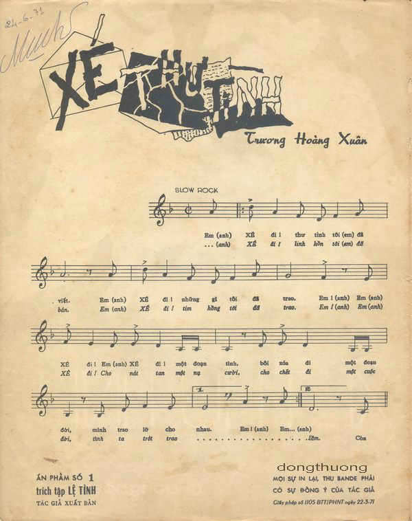 Sheet nhạc Xé thư tình - Trang 2