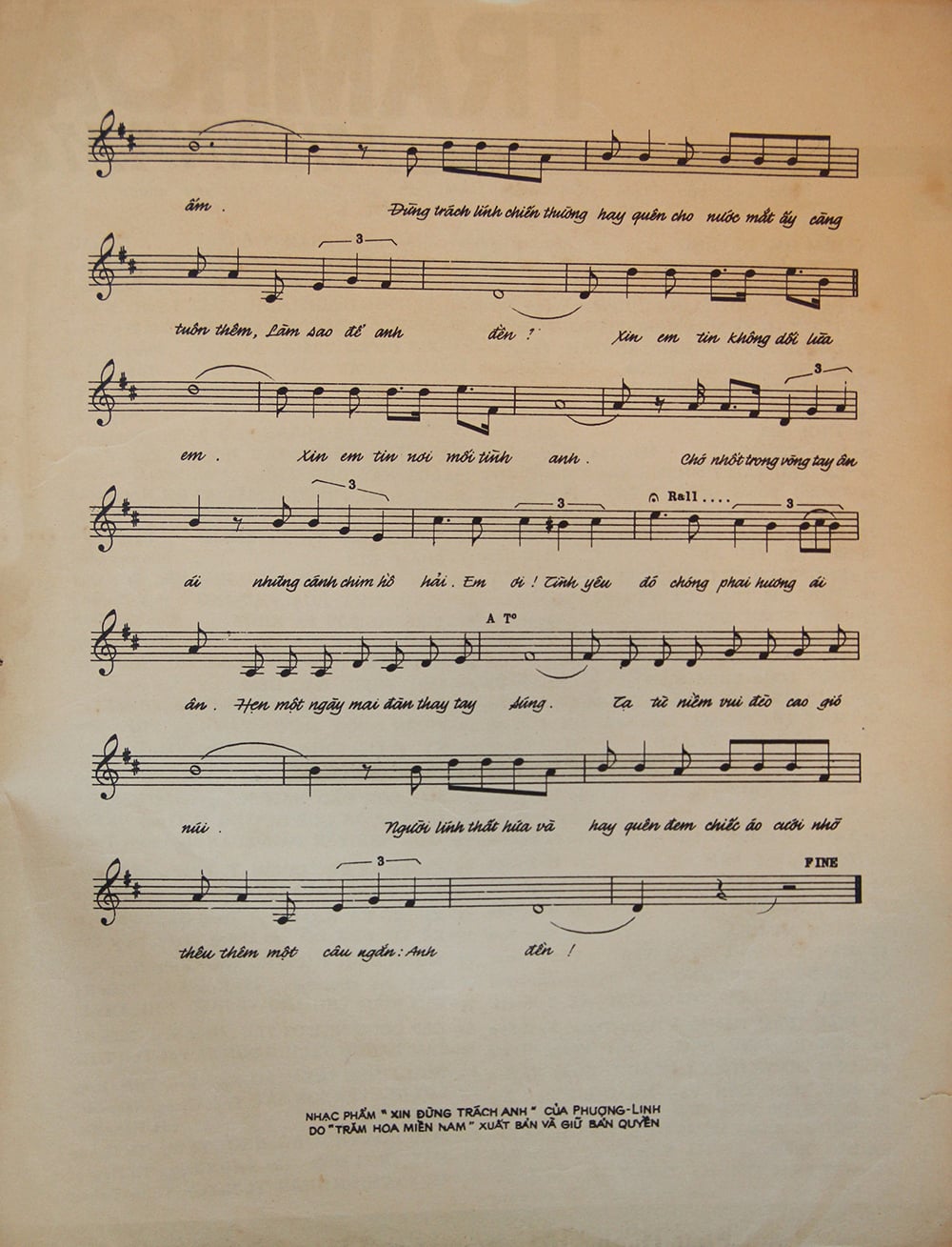 Sheet nhạc Xin đừng trách anh - Trang 3
