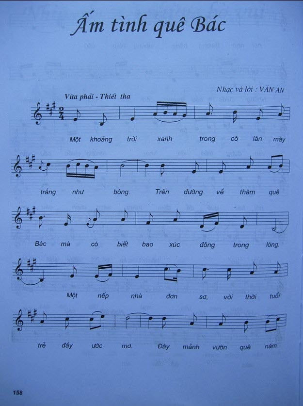 Sheet nhạc Ấm tình quê Bác - Trang 1