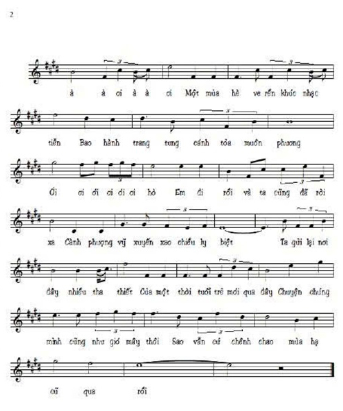 Sheet nhạc Ánh mắt xưa - Trang 2