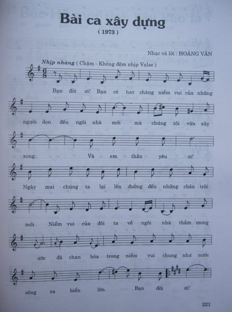 Sheet nhạc Bài ca xây dựng - Trang 1
