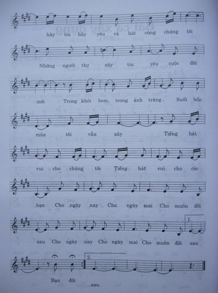 Sheet nhạc Bài ca xây dựng - Trang 2