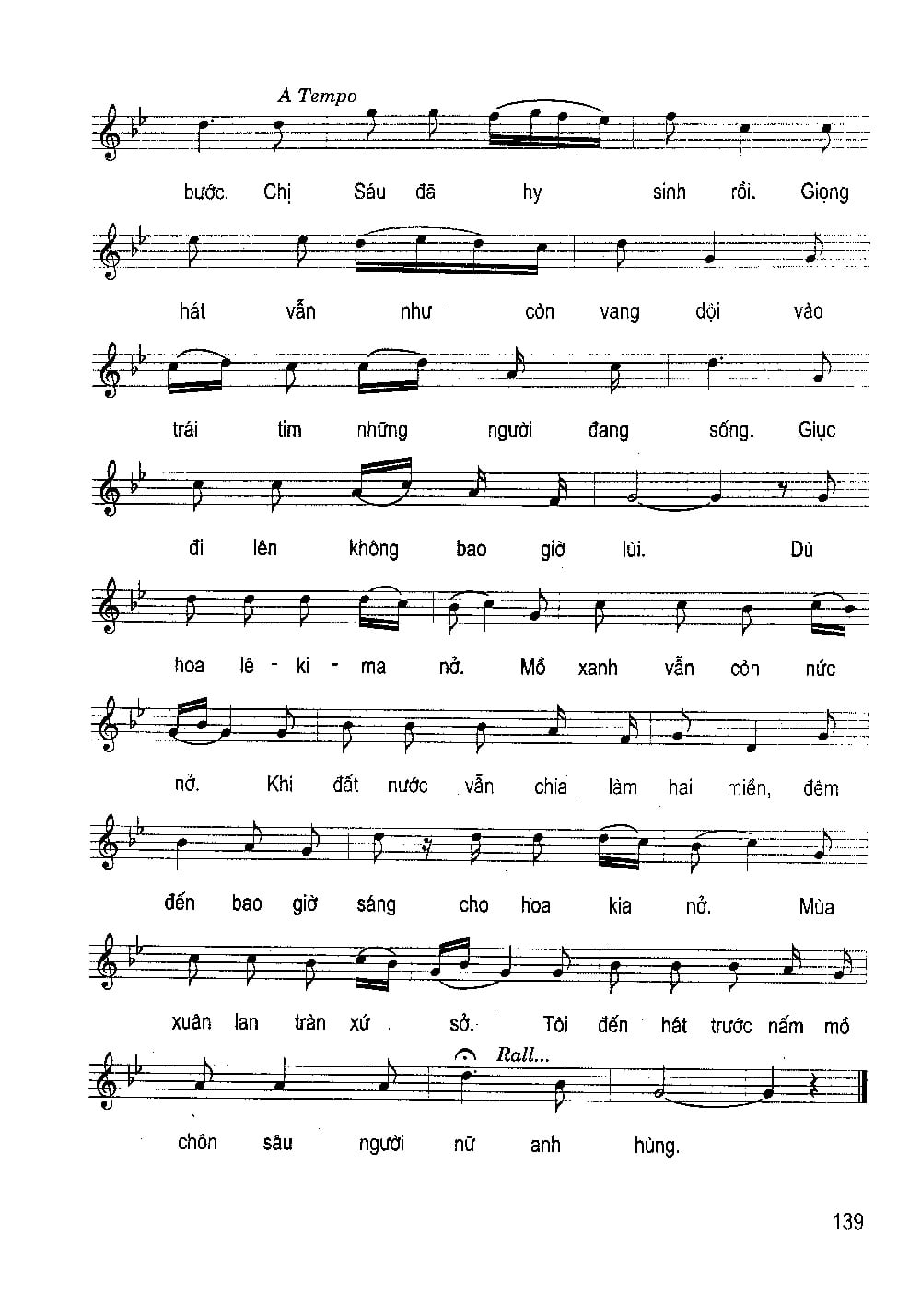 Sheet nhạc Biết ơn chị Võ Thị Sáu - Trang 2