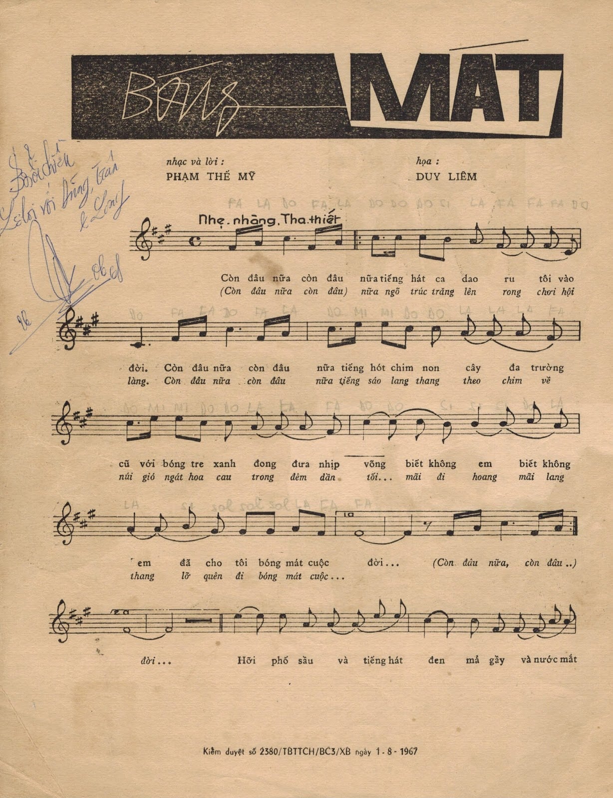 Sheet nhạc Bóng mát - Trang 2