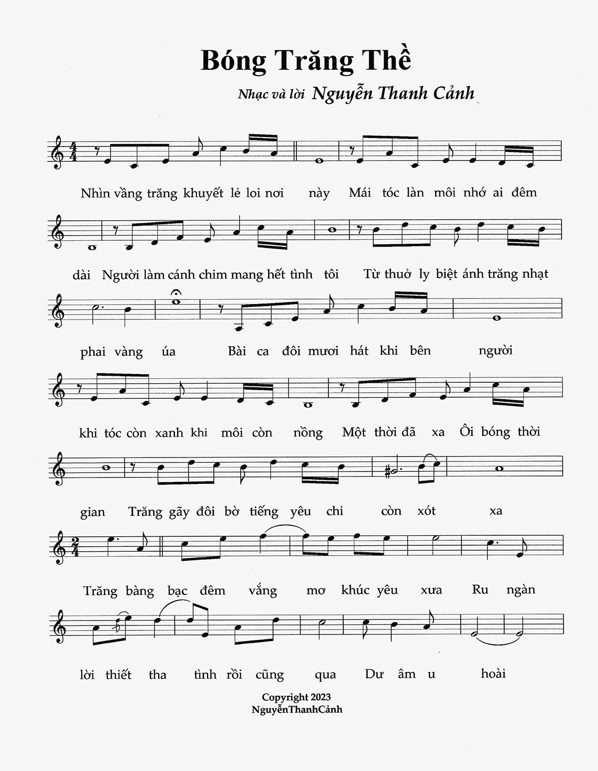 Sheet nhạc Bóng trăng thề - Trang 1