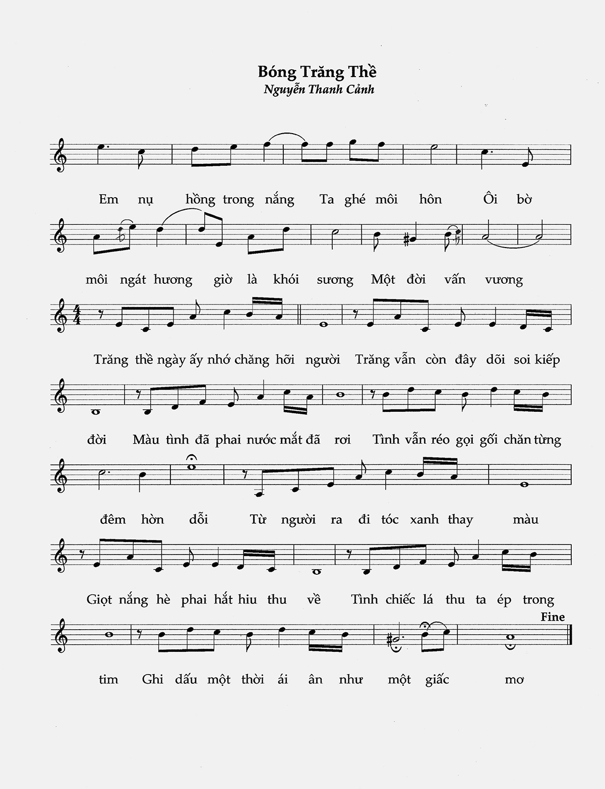 Sheet nhạc Bóng trăng thề - Trang 2