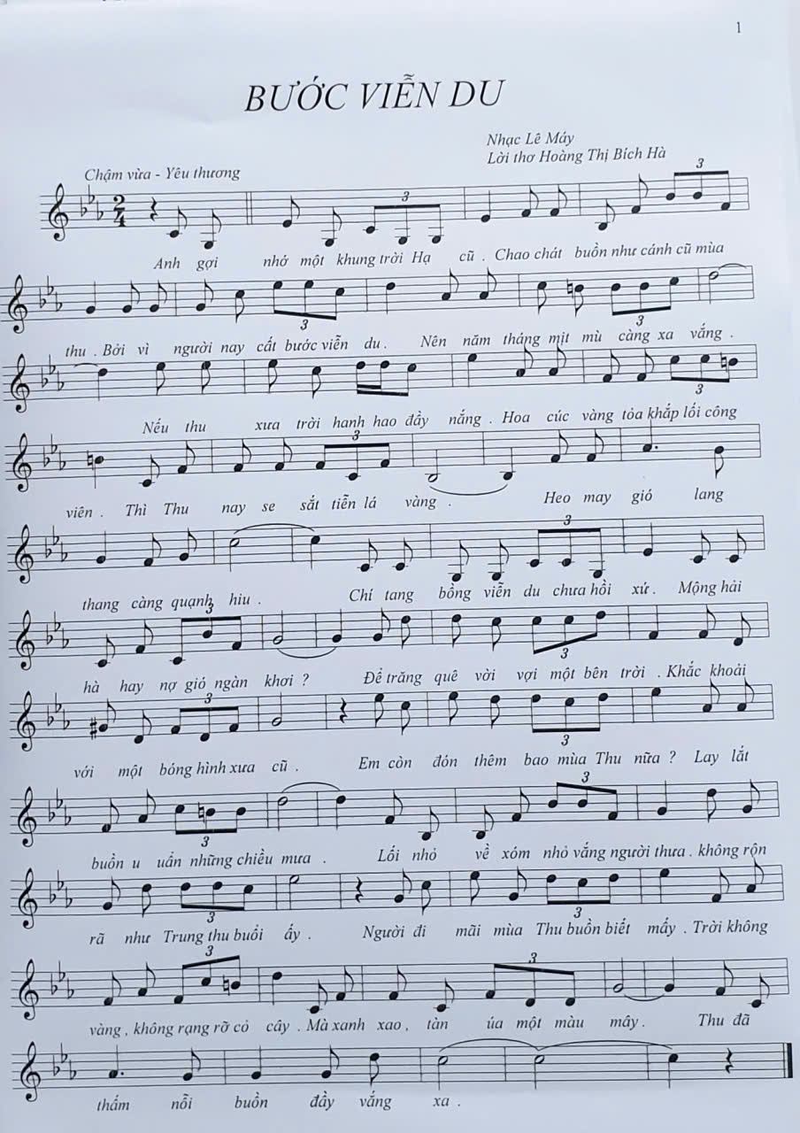 Sheet nhạc Bước viễn du - Trang 1