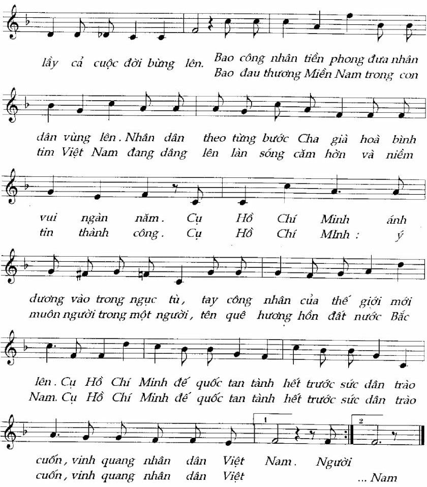 Sheet nhạc Ca ngợi Hồ Chủ tịch - Trang 2