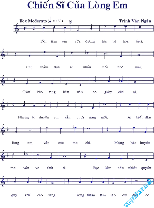Sheet nhạc Chiến sĩ của lòng em - Trang 1