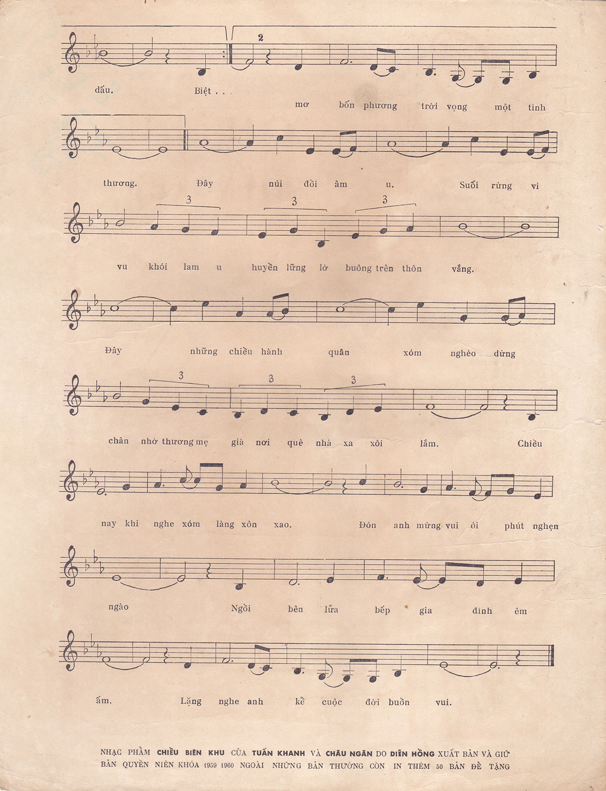 Sheet nhạc Chiều biên khu - Trang 3