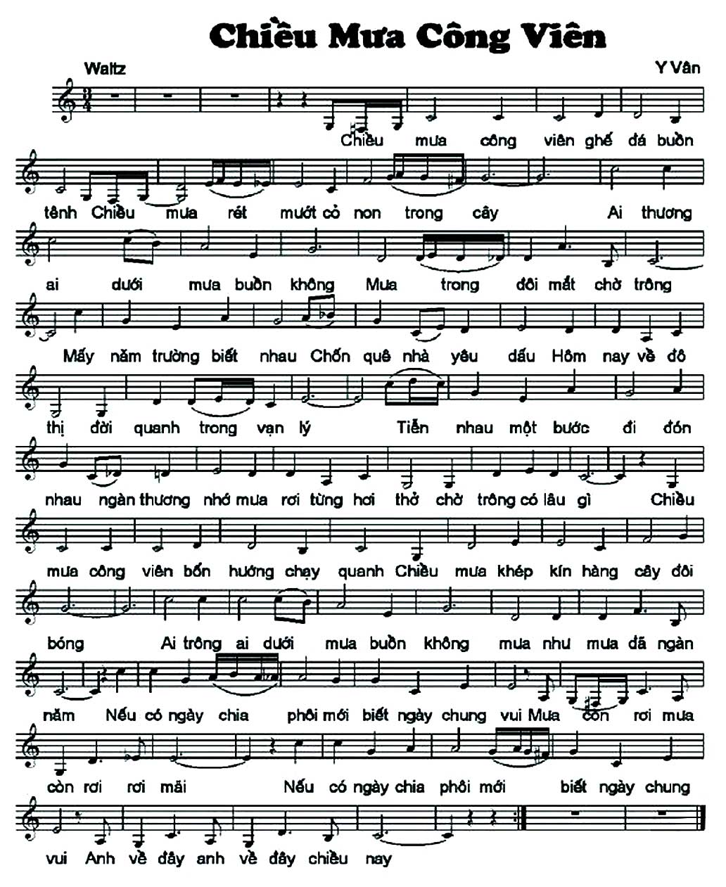Sheet nhạc Chiều mưa công viên - Trang 5