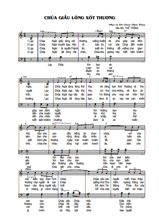 Sheet nhạc Chúa giàu lòng xót thương - Trang 1