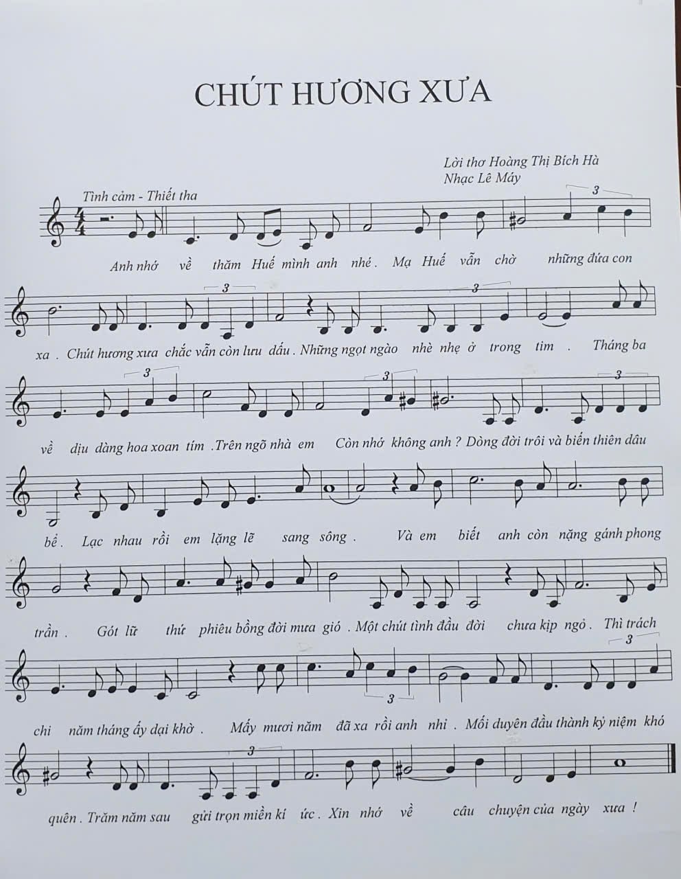 Sheet nhạc Chút hương xưa - Trang 1