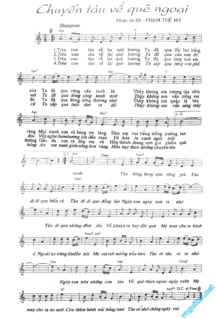 Sheet nhạc Chuyến tàu về quê ngoại - Trang 1
