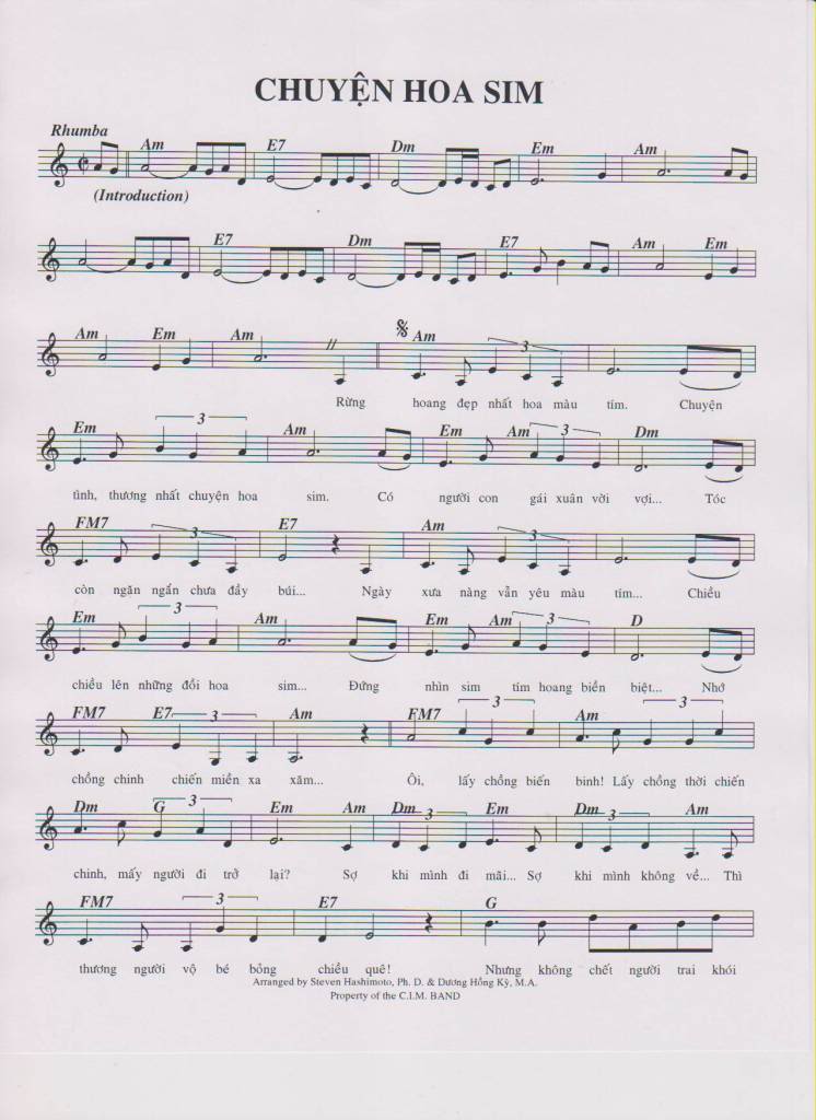 Sheet nhạc Chuyện hoa sim - Trang 1