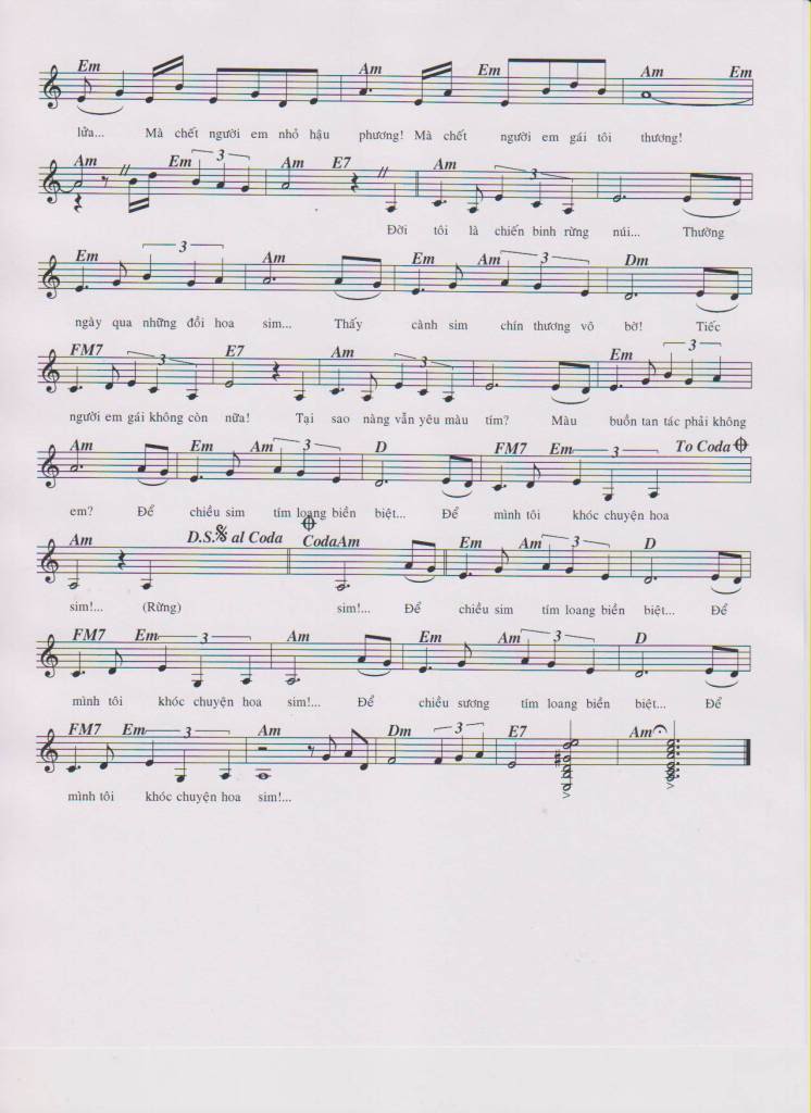 Sheet nhạc Chuyện hoa sim - Trang 2