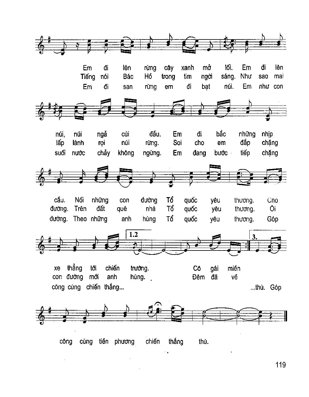 Sheet nhạc Cô gái mở đường - Trang 2