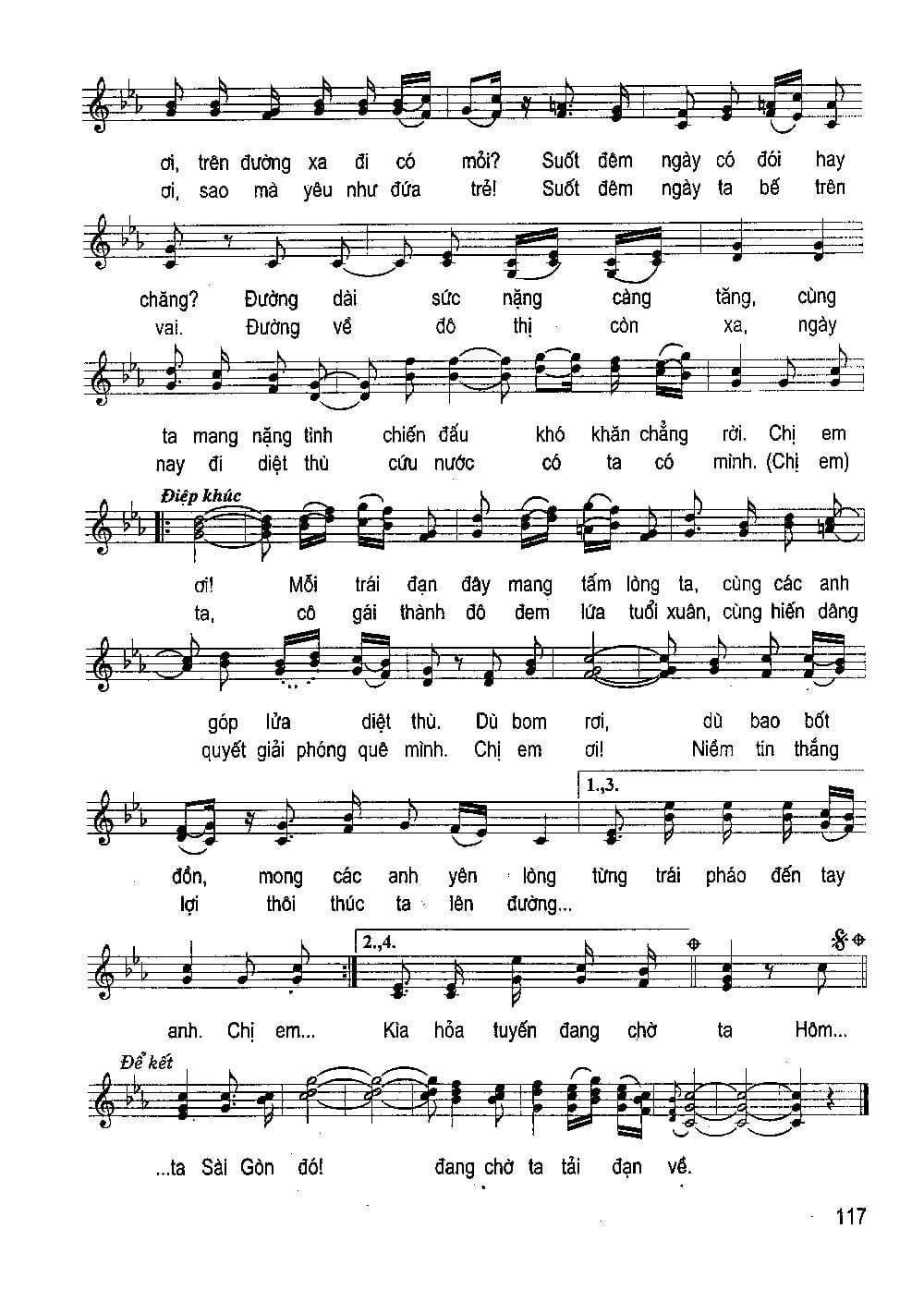 Sheet nhạc Cô gái Sài Gòn đi tải đạn - Trang 2