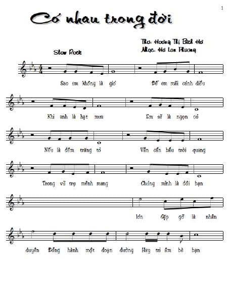 Có nhau trong đời Sheet Nhạc