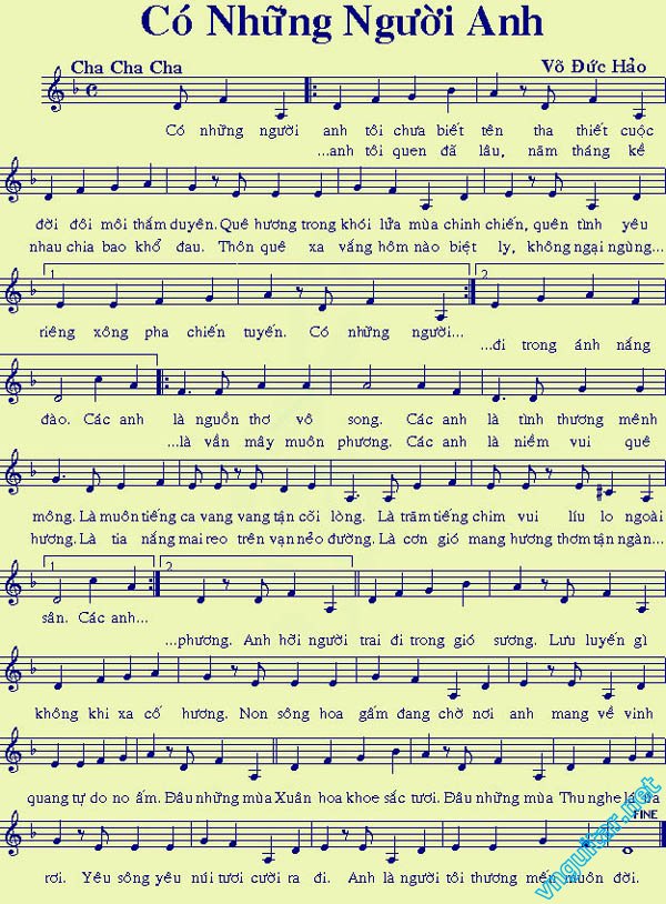 Sheet nhạc Có những người anh - Trang 1