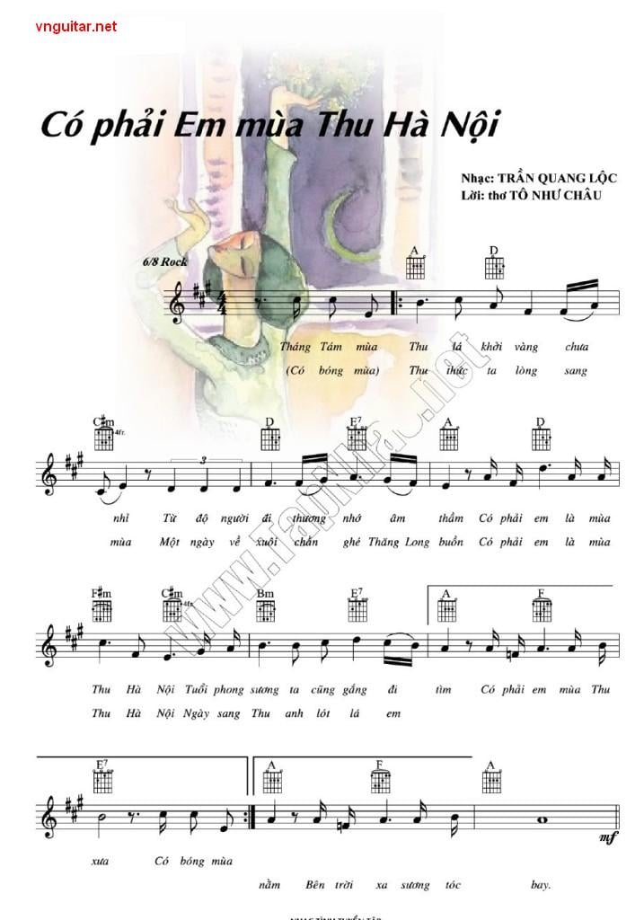 Sheet nhạc Có phải em mùa thu Hà Nội - Trang 1