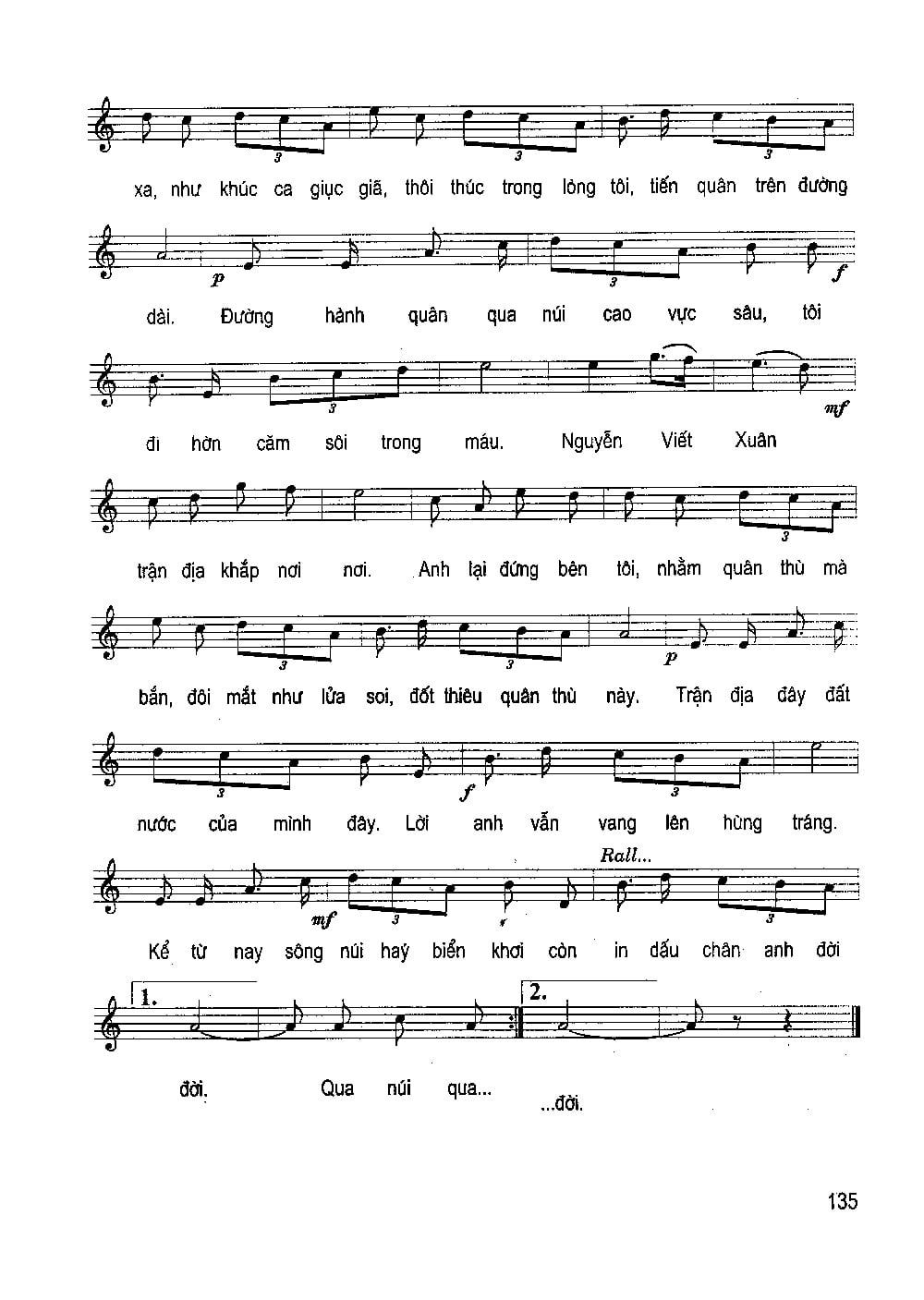 Sheet nhạc Cùng anh tiến quân trên đường dài - Trang 2